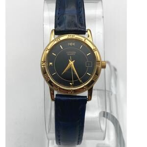 Citizen Women's Watch 24mm - Fresh Battery - Dark Blue Leather Band 1012-K13131